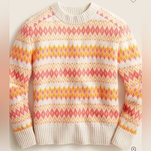 NWT JCrew cashmere Fair Isle crewneck sweater